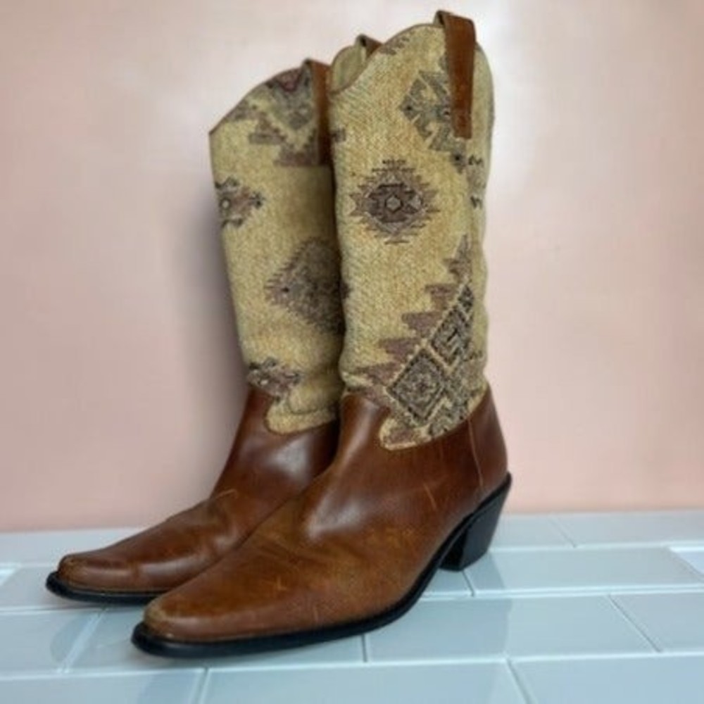 MATISSE Leather & Tapestry Cowboy Boots